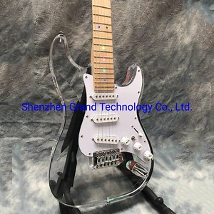 [Hot Item] Custom Transparent Plastic Acrylic Electric Guitar with Multicolor LED Lights