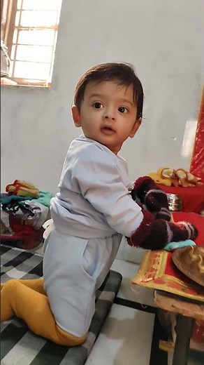 My pooja -Cum- play time after a noon nap....