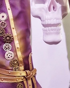 Purple gold steampunk boots | Groovy shoes/ accessories & unique art