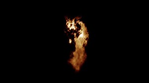 Download Burning fire flame effect with realistic burning particles and smoke overlay on solid black background. for free