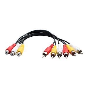 [Hot Item] 3 RCA Male Jack to 6 RCA Female Plug Splitter Audio Video AV Adapter Cable