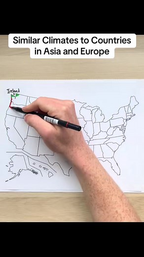 America compared to Asian and European weather #fyp #map #usa #america #climatechange