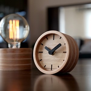Handmade Birch Plywood Round Table Clock - 4.33 Inch Diameter - Etsy UK