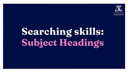 Library Guides: Literature searching for Health Sciences and Medicine: Search skills: Subject headings