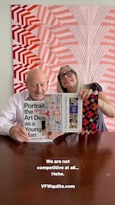 5.2K views · 137 reactions | Hehe… yes we are still having fun after 30 years, even if we are a little competitive. Stay tuned for part 3. *Autographed copies of each at VFWquilts.com* The Quilting Experience @schifferpublishing @schiffercraft Portrait of the Art Dealer as Young Man @prestel_publishing @smithpublicity #thequiltingexperiencebook | Victoria Findlay Wolfe Quilts | Facebook