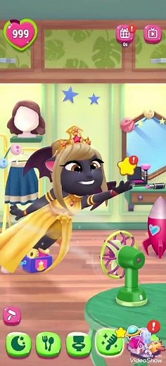 [My talking Angela 2] glitch naked black cat piekunia and a mischievous fan