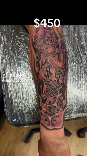 Elegant Angel Money Tattoo Ideas for Arm