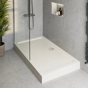 Podium Rectangular Anti Slip Shower Tray - 1200 x 760mm with Waste