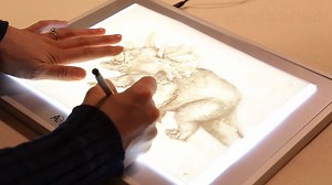 We love our Acurit Thin Line Pro LED Light Tablets! These rugged and durable light boxes are made to last. The professional quality LED light box offers a brightest setting capable of showing through media such as papers, artist canvas and fabrics. The new and improved adjustable brightness touch sensitive control switch has adjustments of 4 levels, 25%-50%-75%-100%, which switch with every touch of the button. It has become more simple to use and operate. Boxes have a wide border that allows yo