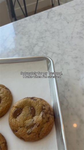 …and now my husband has endless cookies to eat 🍪😊 if you’re like me and love to bake when you’re stressed, this recipe is the one — gooey centers, golden edges, and that warm buttery smell that fills the whole kitchen ✨ to cozy up your nights in, type the word “famous” below and i’ll send you my chocolate chip cookie recipe for just $2.99 💛 | micro bakery girl