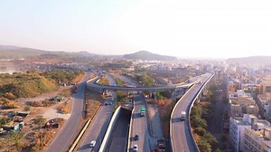 Aerial view reveal cloverleaf junction