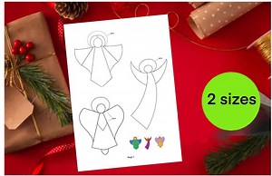 Angel Stained Glass Patterns - 3 Beginner Designs in 2 Sizes Making 6 in All - Easy & Quick DIY Art Templates to Download and Make Ornaments - Etsy