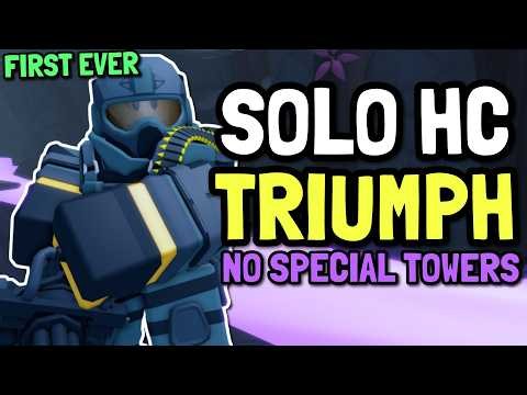 Solo Hardcore TRIUMPH With NO SPECIAL TOWERS - Full EZ Guide! (TDS)