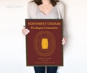 Northwest Stadium Seating Chart Sign, Washington Commanders, Northwest Stadium Poster, Northwest Stadium Prints. Gift for Commanders Fan - Etsy