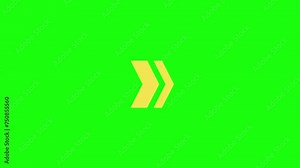 Arrow pointing to the right on a transparent background. Social media scroll arrows. Swipe up the animation button. Arrow animation on a black background.4K video. Cartoon animation.