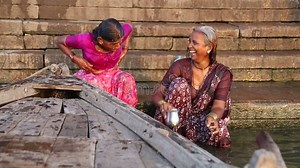 Women Bathing Each Other at Ganges River in Varanasi. Stock Video - Video of action, sacred: 79886929