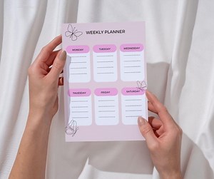 Pink Butterfly Weekly Planner Pad: Minimalist Desk Organizer - Etsy