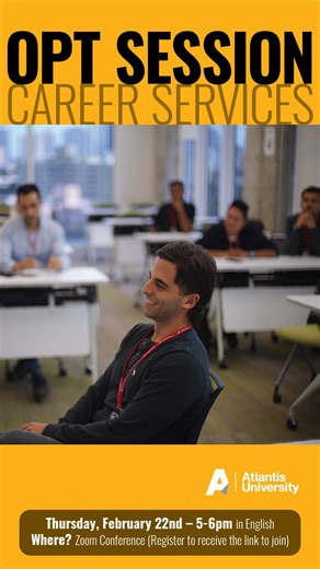4 comments | OPT Sessions led by Alex Lima, Director of Career...