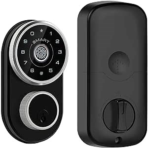 Keyless Entry Door Lock,Fingerprint Door Lock,Keypad Deadbolt Lock for Front Door with 2 Keys,Inductive Touch Screen Keyboard Keyless Deadbolt,Easy to Install Smart Door Lock