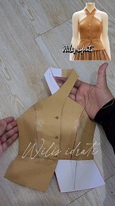Cross halter neck top #sew #sewingpattern #patternmaking #patterndrafting #sewingtutorial | Wilis idrati