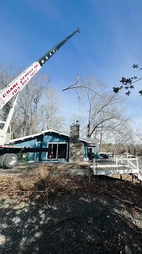 🚧 Incredible Crane Service in Virginia | Gordon W. Frazier Tree Service at Work! 🌳💪