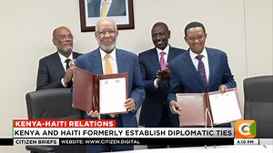 Kenya-Haiti relations: Kenya and Haiti formerly establish diplomatic ties. President Ruto witnessed signing of the agreement #CitizenBriefs Wycliffe Orandi | Citizen TV Kenya