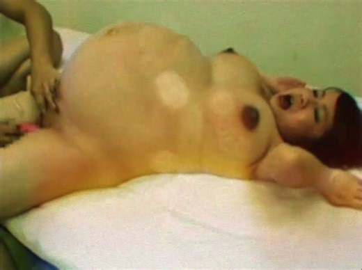 Girl gets belly inflated (huge)