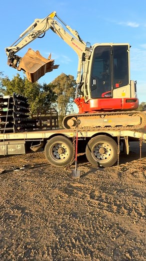 Loaded up & ready to screw ⚙️ #pile #screwpile #homefoundation #poolfoundation #custompools #custombuild #helicalpiles | RockSolid Screw Piling & Earthworks
