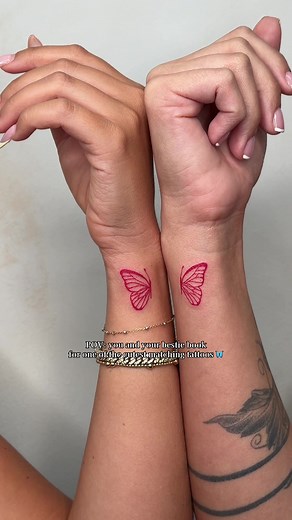 Matching Bestie Tattoos: Cute Butterfly Ideas for Friends