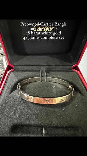 #cartierbangle medium unisex 18 karat white gold 48 grams complete set bought 400k now 200k none negotiable fix call now 0917-770-12-12 look for #jamlagrañozq #lagranozajewellery | Buy and Sell Philippines