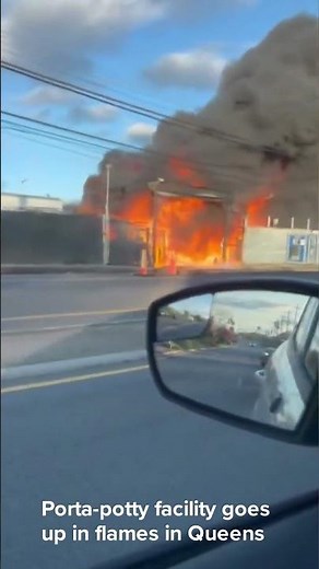 Porta-potty facility goes up in flames in Queens, New York