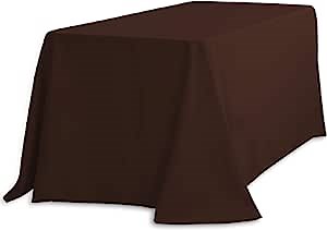 LinenTablecloth 90 x 132-Inch Rectangular Polyester Tablecloth with Rounded Corners Chocolate