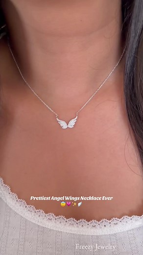 Prettiest Pure Silver Angel Wings Necklace for Gifts