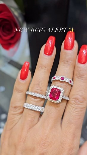 Surprise her with the perfect gift this season of love! These ruby-diamond rings and diamond eternity bands are crafted with perfection, especially for you. Get your hands on our latest range of fine jewelry today!♥️✨ . . . . . #danieladiamonds #jewelrygram #fashionmodel #jeweleryobsession #luxurylifestyle #luxuryjewelry #newyorkcity #47street #instafashion #instajewelry #trendingreels #reelsinstagram #rubyred #rubyring | Daniela Diamonds