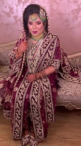 10K views · 423 reactions | Beautiful Nikah look with burgundy colours and a side swept hair do ❤️ | Makeup by Aliya Baig | Facebook