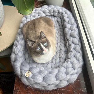 Chunky Knit Cat Bed - Crochet Merino Wool Windowsill Mat - Etsy Canada