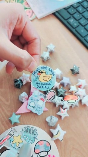 1.4K views · 43 reactions | Sarah gets their first scoop of cozy confetti! #origami #stickershop #stationeryshop #stickeraddict | Jem and Cozy | Facebook