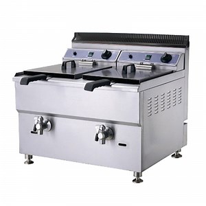 [Hot Item] Counter Top Commercial Gas Deep Fryer with Dual Rank and Top