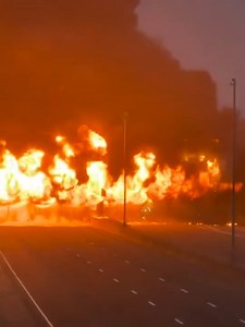 Dramatic footage from the tanker fire on I-95 in Norwalk, Connecticut. Story, photos: https://www.newbedfordguide.com/video-connecticut-emergency-personnel-battle-massive-truck-fire-i-95-that-destroys-bridge/2024/05/02 | New Bedford Guide