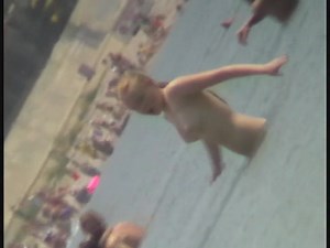 Perfect pussy swimming without panties on camera