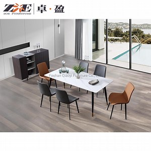 [Hot Item] Luxury Gray Sintered Stone Plate Top Square Dining Table Furniture Set Imported Modern Dining Room Chairs Dining Tables
