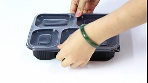 Food Storage Containers,100 Pack Leak-Proof 4 Compartments To Go Containers