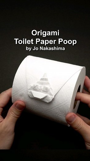 #Origami Toilet paper poop Designed by Jo Nakashima Tutorial on my YouTube channel www.youtube.com/jonakashima | Jo Nakashima