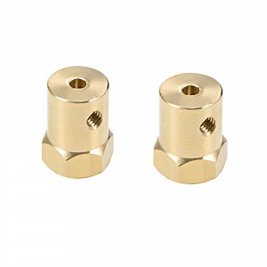 [Hot Item] Custom CNC Brass Parts 8PCS Hex Coupler 3mm Bore Motor Hex Brass Shaft Fitting Coupling