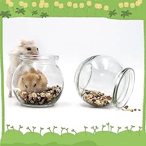 2 Pack Pudding Bottle Rat Hamster Toys, Rat Food Bowl, Hamster Glass Bottle Toy, Hamster Food Pantry, Hamster Sand Bathroom, Hamster Food Container, Mouse Cage Hamster Cage Accessories