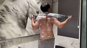 HOPESO Shower Silicone Back Scrubber, Silicone Bath Body Brush, Easy To Clean-Exfoliate, Improve Your Blood Circulation,Silicone Back Scrubber For Shower (Grass blue upgraded version)