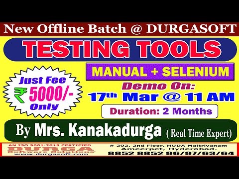 TESTING TOOLS Offline Training @ DURGASOFT