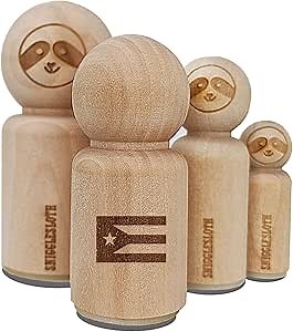 Puerto Rico Flag Rubber Stamp for Stamping Crafting Planners - 3/4 Inch Small