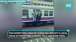 Mumbai: Man falls off train after hitting pole, suffers injuries; Netizens react