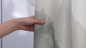 Coastal Beach Watercolor Shower Curtain with Hooks - Ocean Waves and Sandy Shore Print, Waterproof Fabric Bath Curtain for Beach House Coastal Bathroom Decor, 71x74 Inch